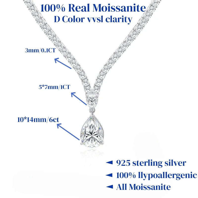 Vivia Drop Tennis Necklace