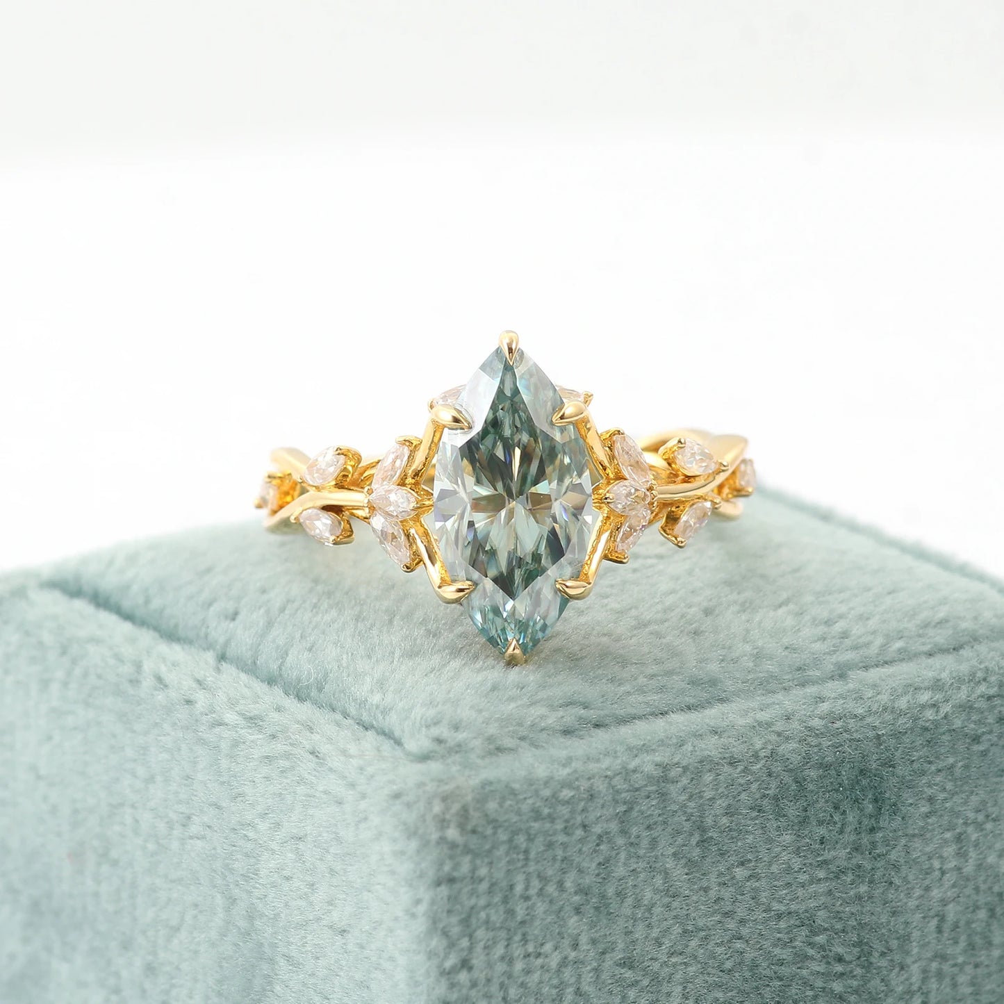 Emerald Waves Marquise Promise Ring