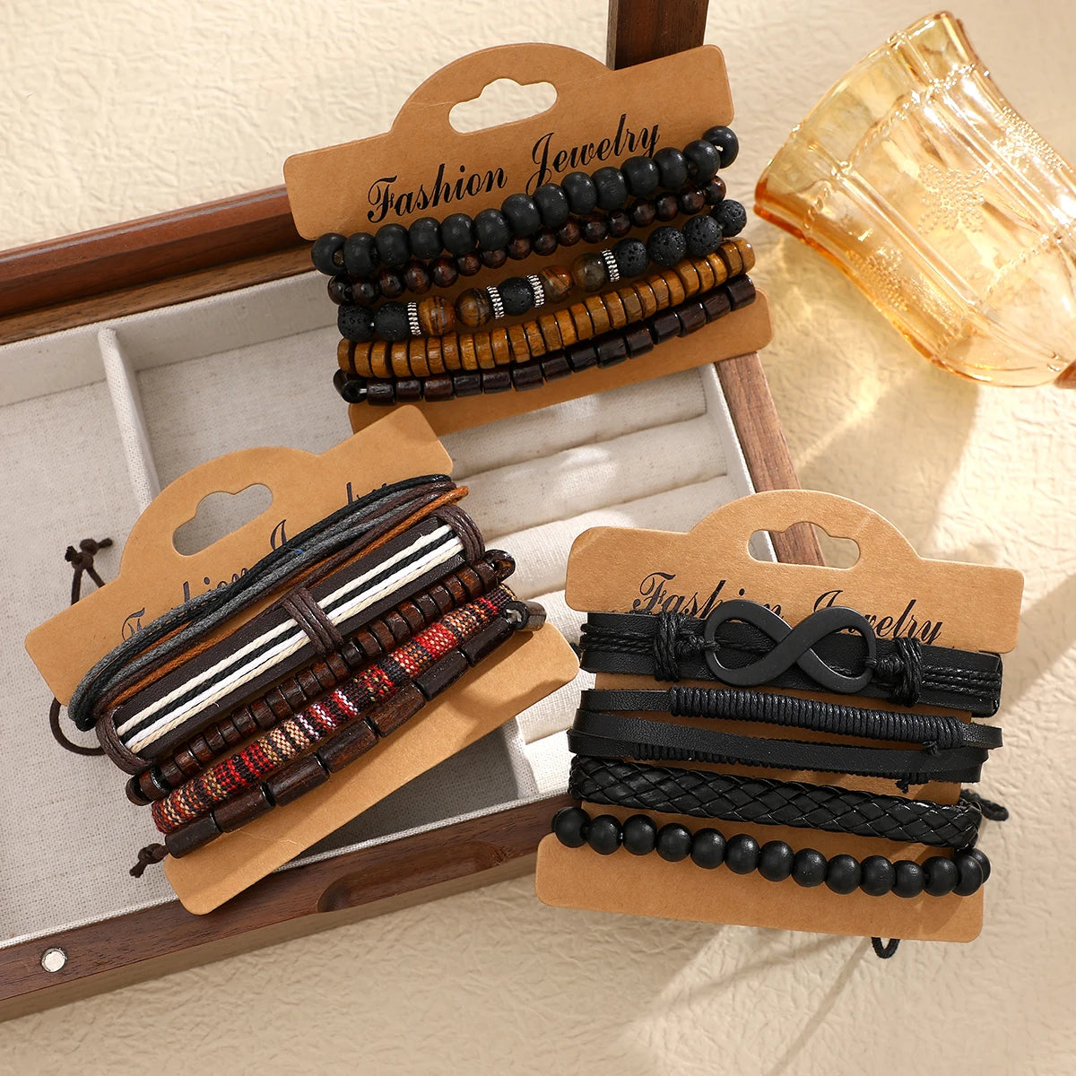 15 Pcs/set Classic Men's Leather Bracelet