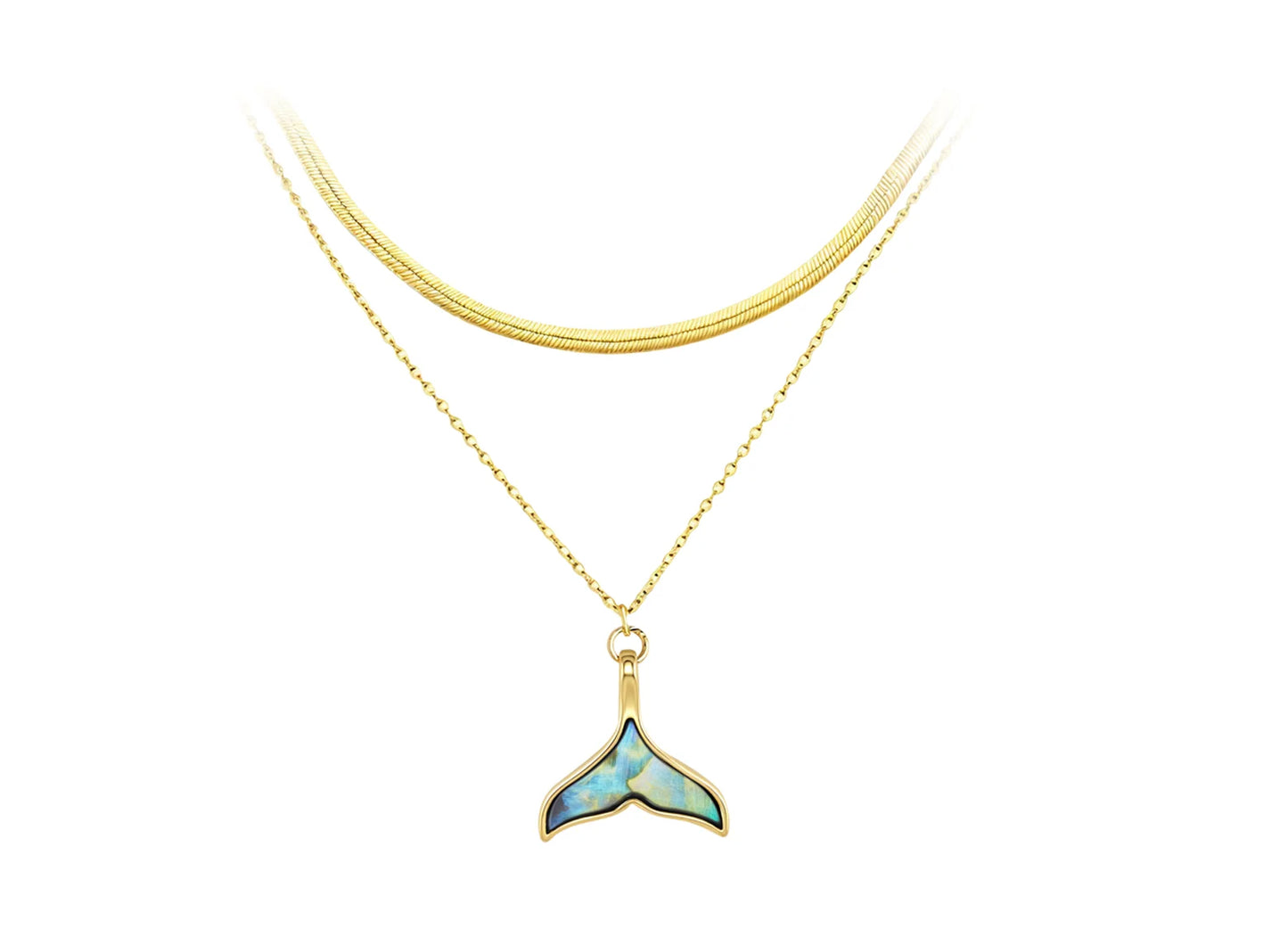 18K Gold Plated Dolphin Tail Necklace