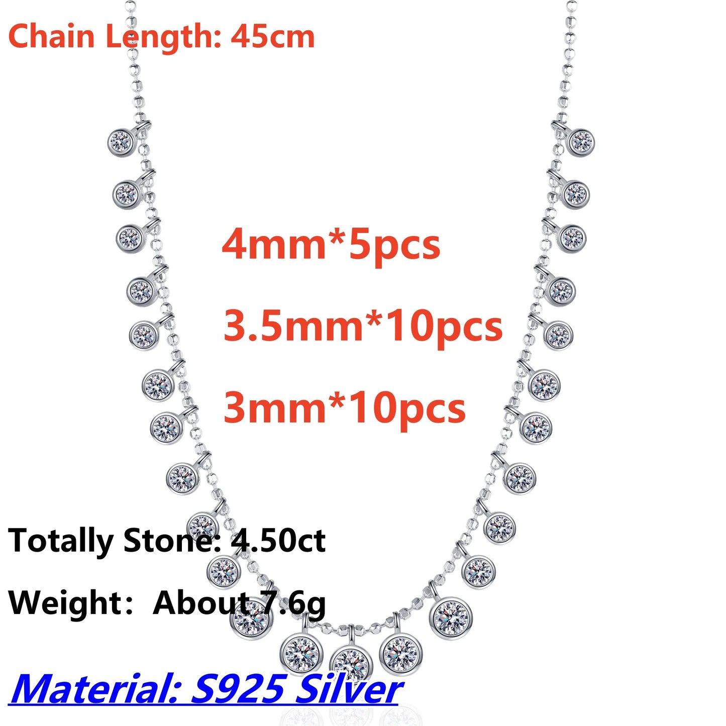 Eternal Glow 4.5CT Full Moissanite Necklace