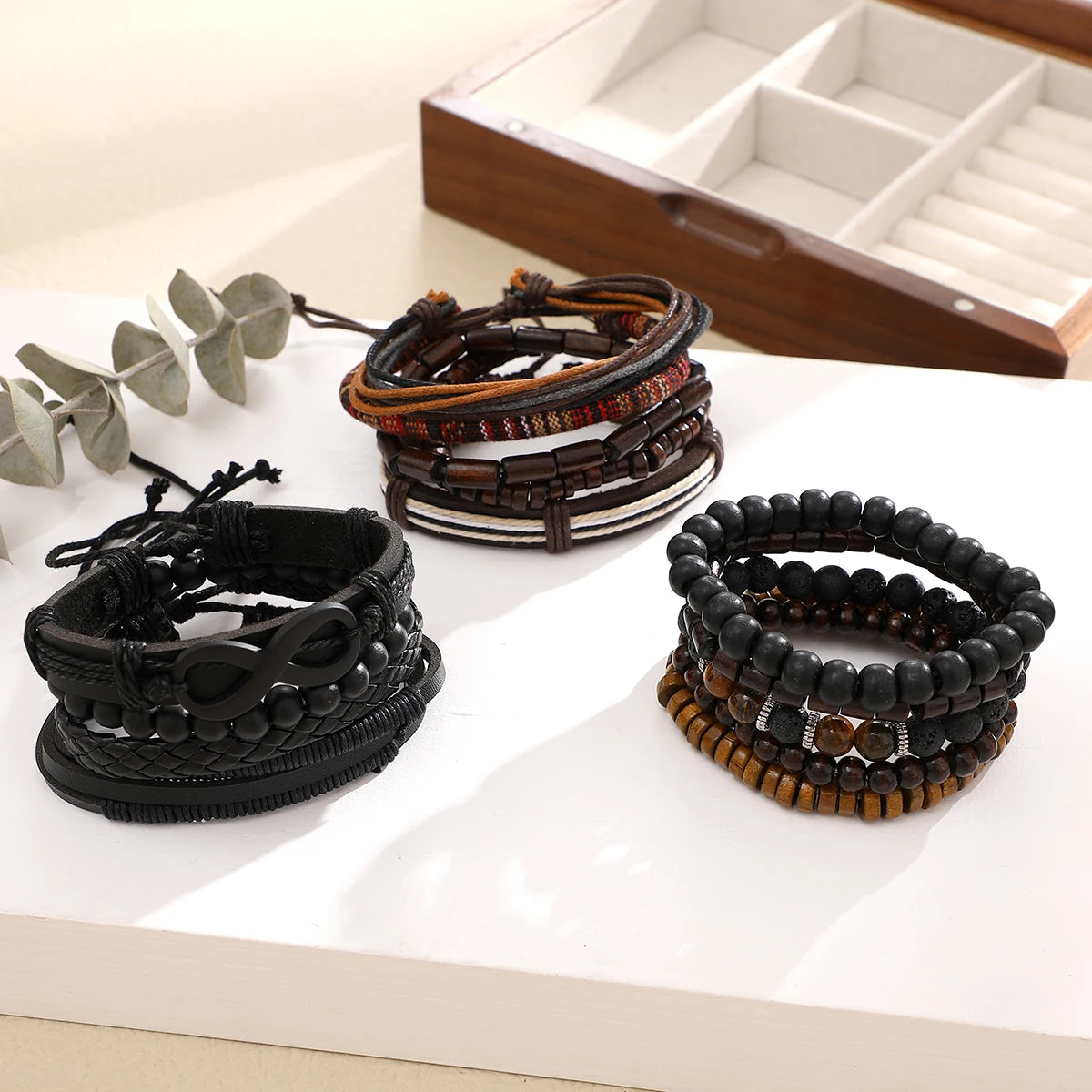 15 Pcs/set Classic Men's Leather Bracelet