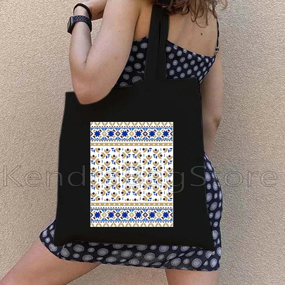 Palestinian Folk Embroidery Tatreez Art Cotton Shopper Handbag Jerusalem Palestine