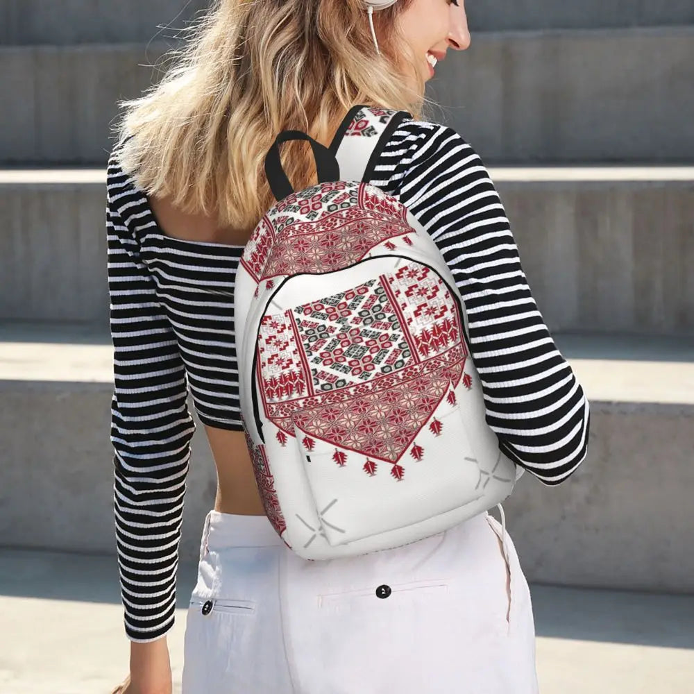 Palestinian Embroidery Tatreez Cross Stitch Art Design Arabic Simple and stylish backpack Canvas backpack Female bags