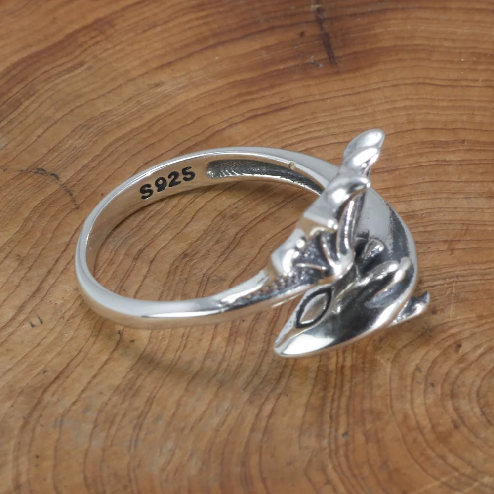 925 Sterling Silver Men and Women Pterodactyl Open Type Adjustable
