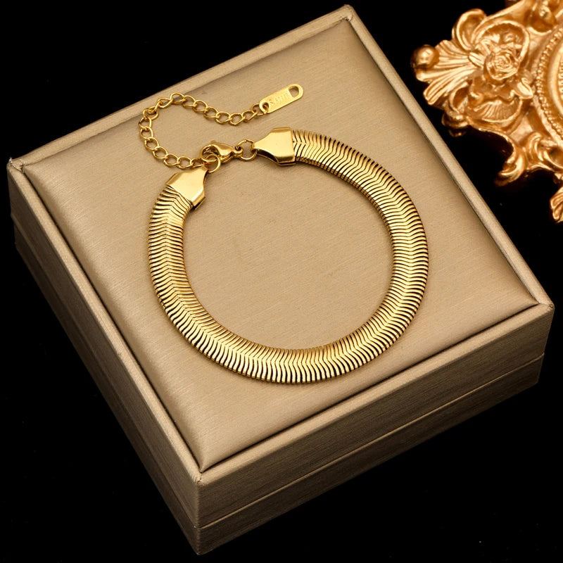 Trendy 18K Gold Plated Steel Bangle