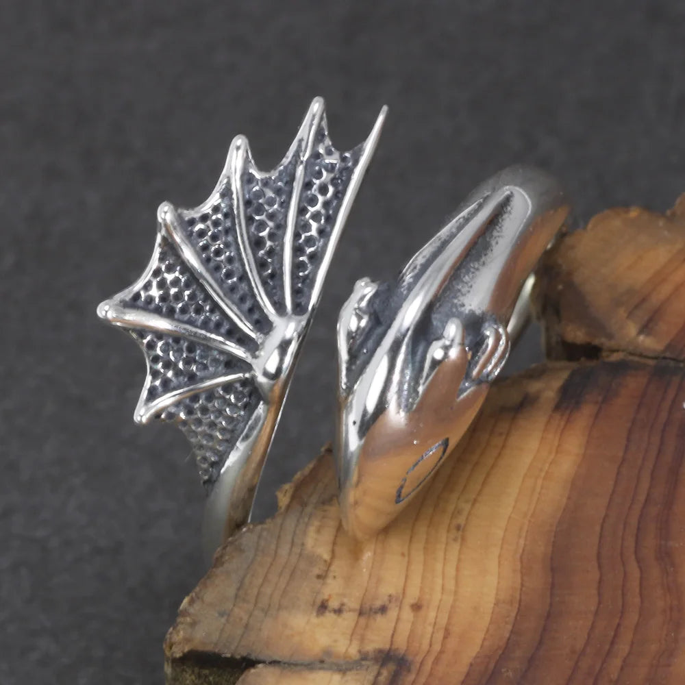 925 Sterling Silver Men and Women Pterodactyl Open Type Adjustable