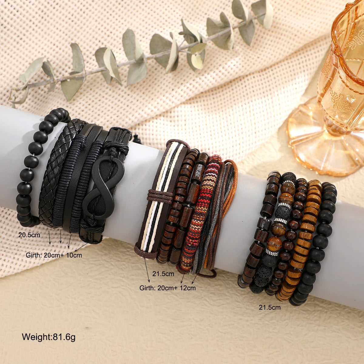 15 Pcs/set Classic Men's Leather Bracelet