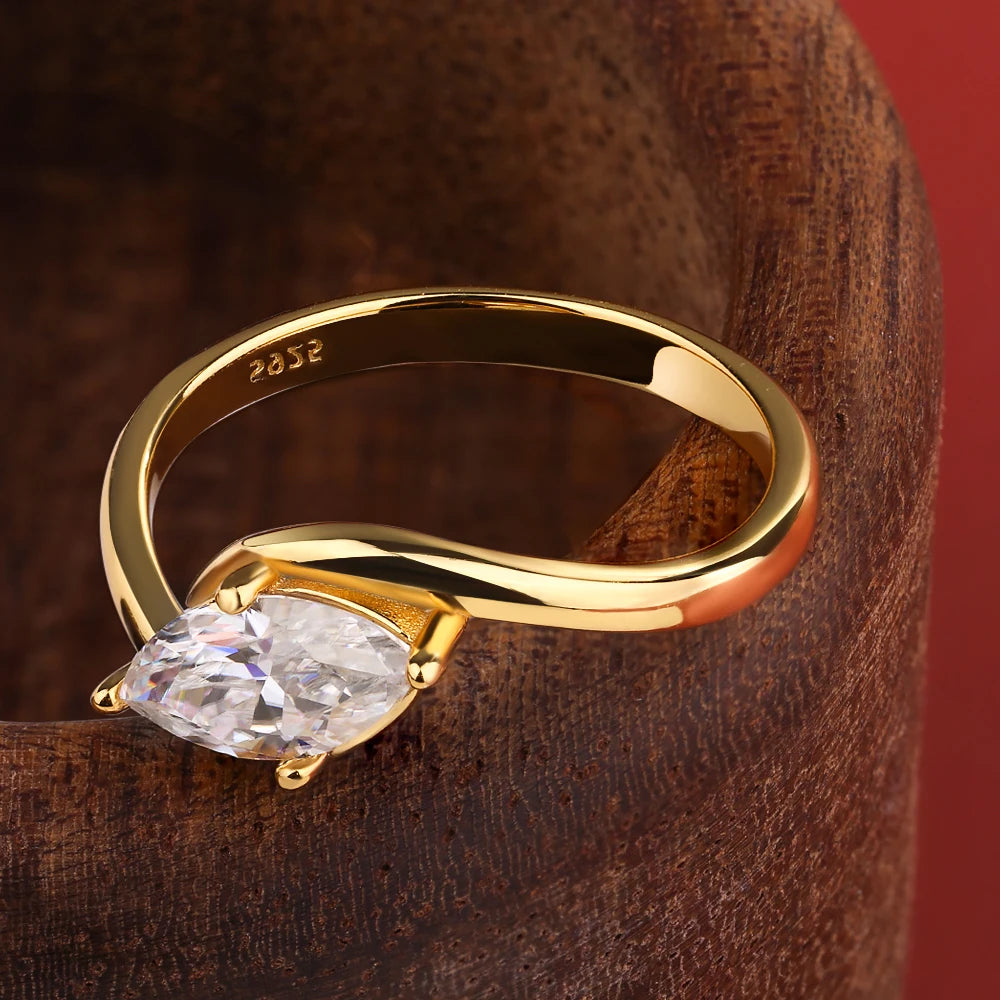 Luxury Moissanite Solitaire Ring – S925 Sterling Silver, Elegant Women’s Jewelry