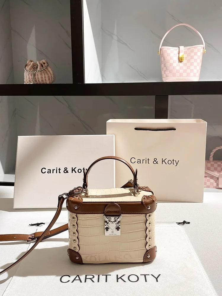 Carit & Koty Stylish and Elegant bag with Crocodile Pattern Embossing and Metal