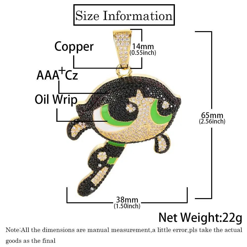 Hip-Hop Power Girl Pendant Necklace