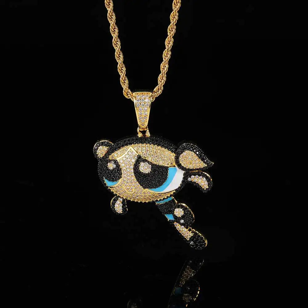 Hip-Hop Power Girl Pendant Necklace