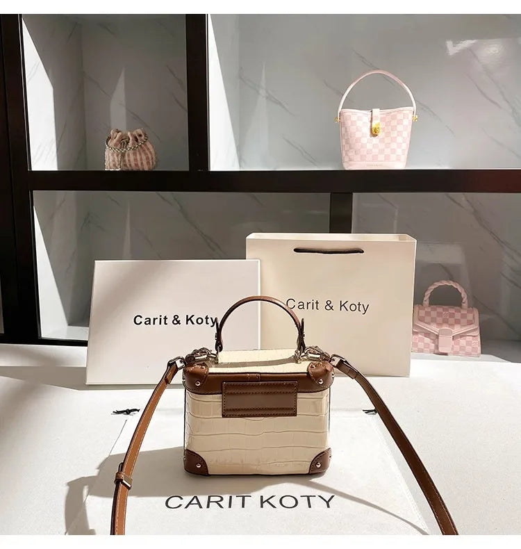 Carit & Koty Stylish and Elegant bag with Crocodile Pattern Embossing and Metal