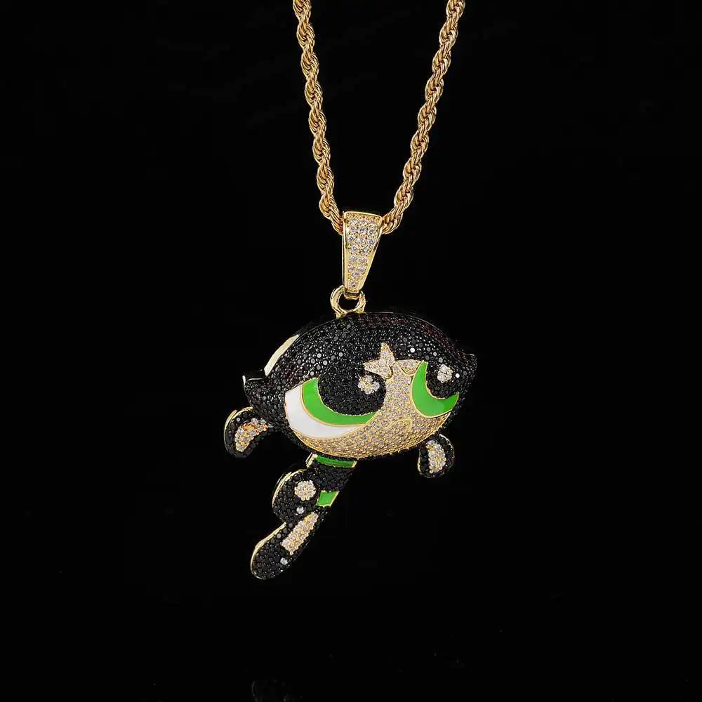 Hip-Hop Power Girl Pendant Necklace