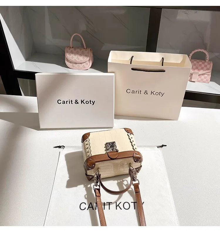 Carit & Koty Stylish and Elegant bag with Crocodile Pattern Embossing and Metal