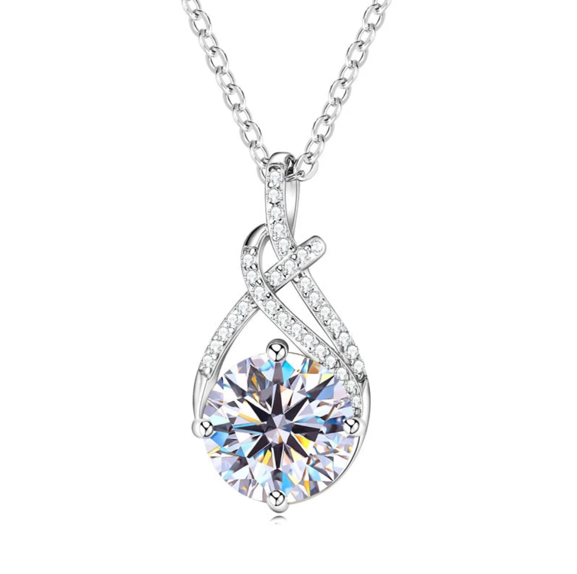 Twist of Fire Full Moissanite Necklace