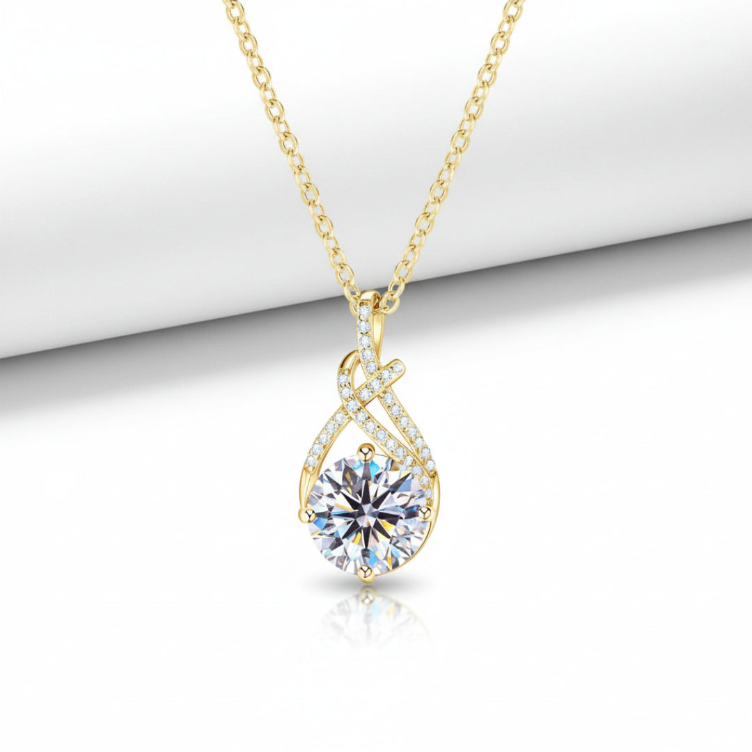 Twist of Fire Full Moissanite Necklace