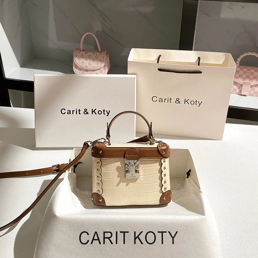 Carit & Koty Stylish and Elegant bag with Crocodile Pattern Embossing and Metal