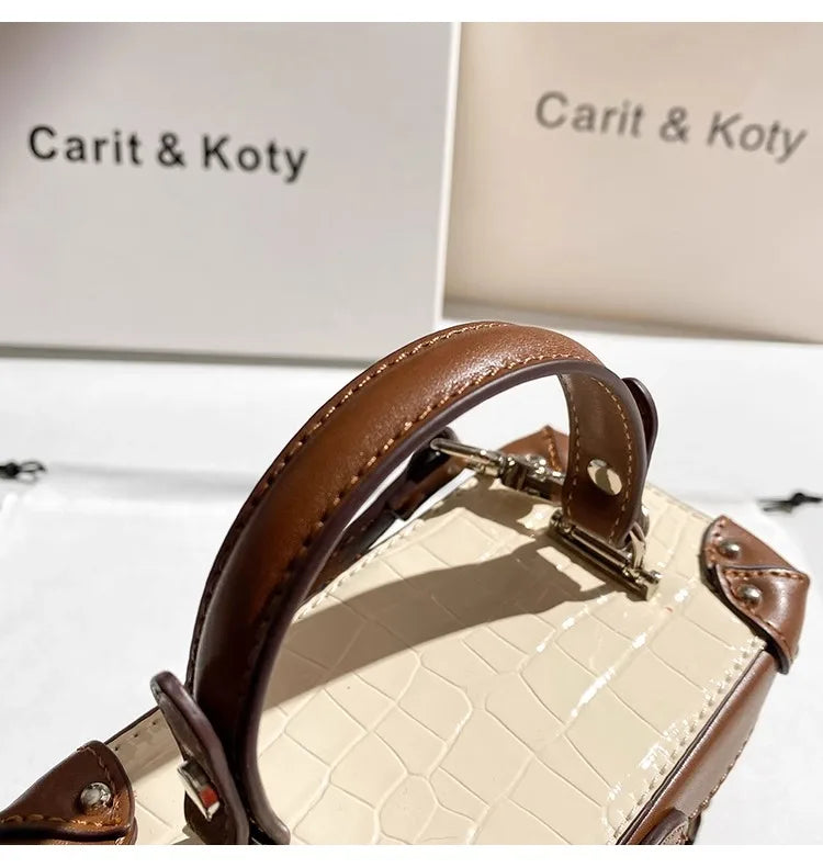 Carit & Koty Stylish and Elegant bag with Crocodile Pattern Embossing and Metal
