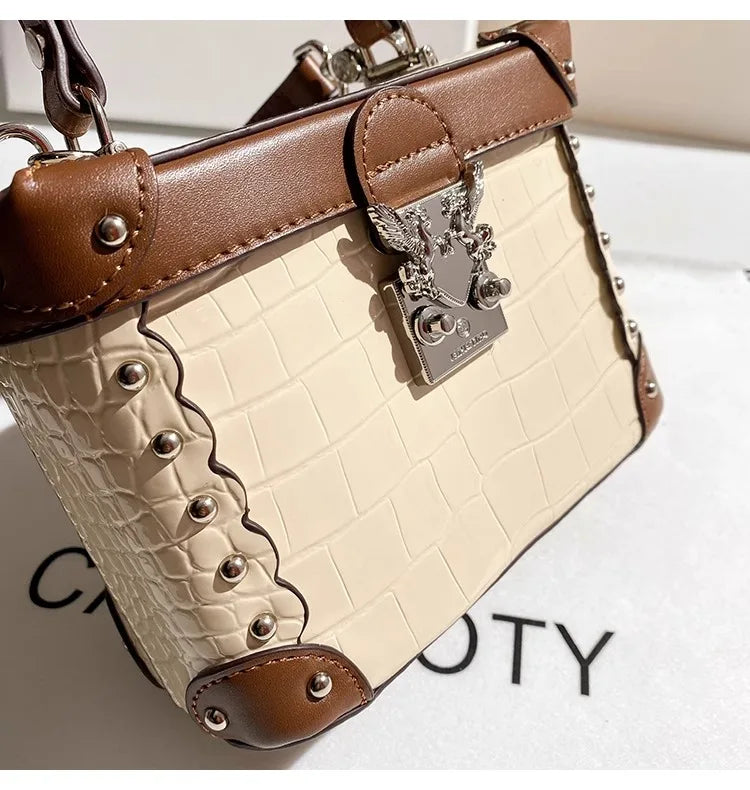 Carit & Koty Stylish and Elegant bag with Crocodile Pattern Embossing and Metal