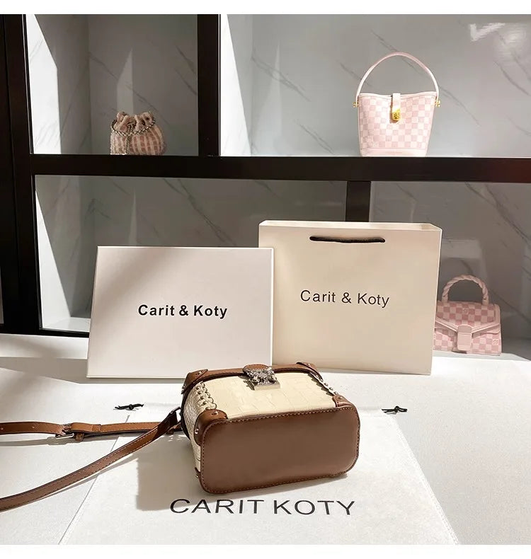 Carit & Koty Stylish and Elegant bag with Crocodile Pattern Embossing and Metal