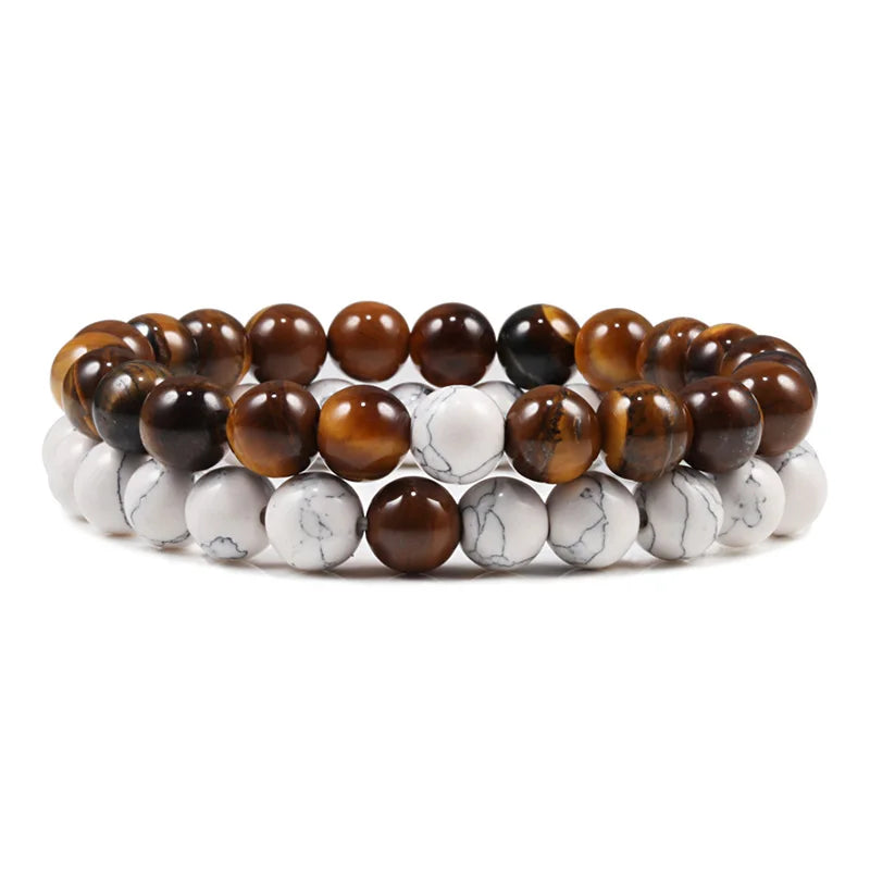 Couple’s Lava & Tiger Eye Bracelets
