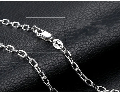 Titanium Vibe Geometric Silver Necklace – S925 Sterling Silver Men’s Sweater Chain