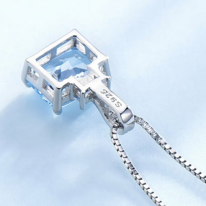 Nano Sky Blue Topaz 925 Sterling Silver Pendant Necklace