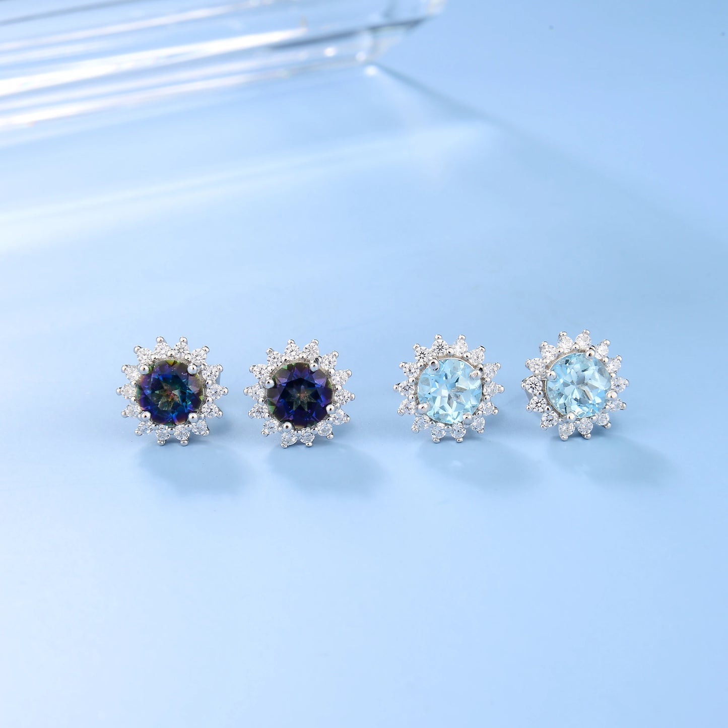 GEM'S BALLET 925 Sterling Silver Sun Earrings