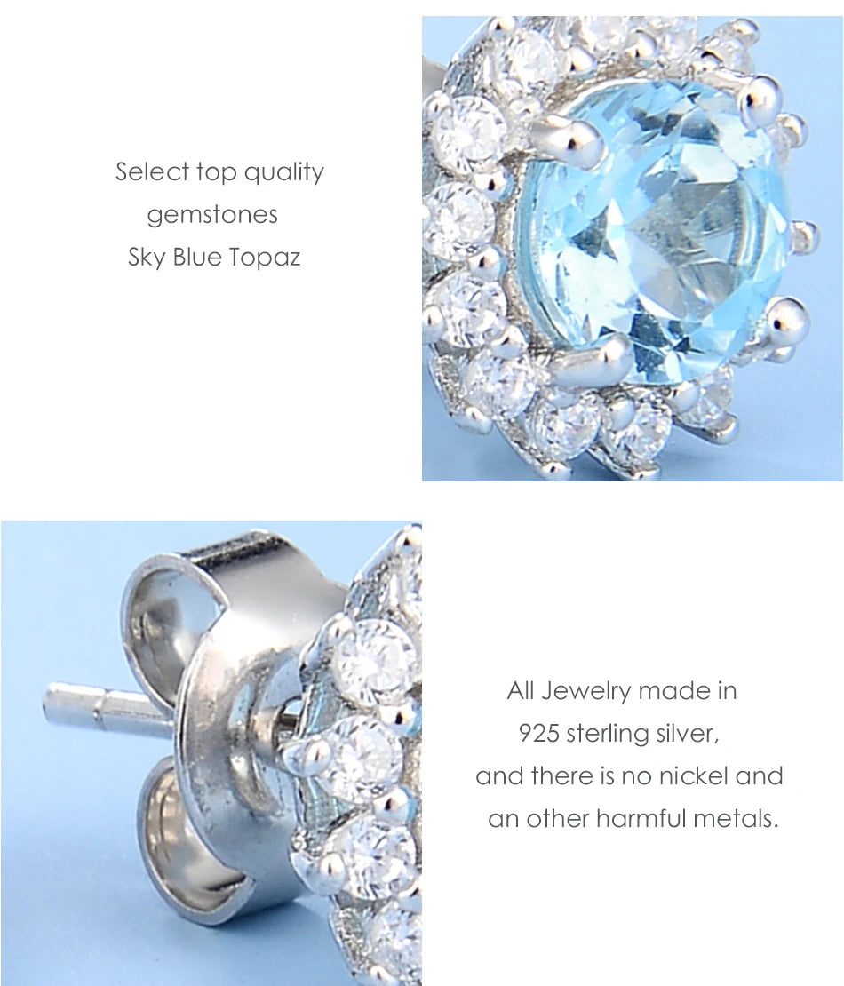 GEM'S BALLET 925 Sterling Silver Sun Earrings