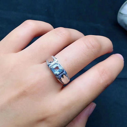 Natural Aquamarine Men’s Ring