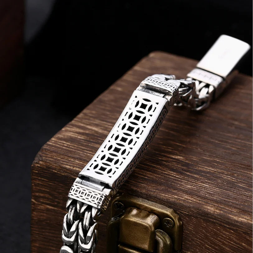 Real Silver Retro Pixiu Bracelet