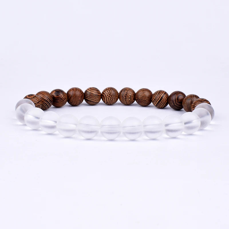 Volcanic Stone Bracelet for Men Lava Wooden