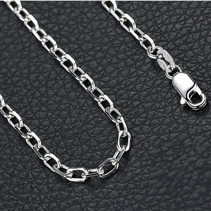 Titanium Vibe Geometric Silver Necklace – S925 Sterling Silver Men’s Sweater Chain