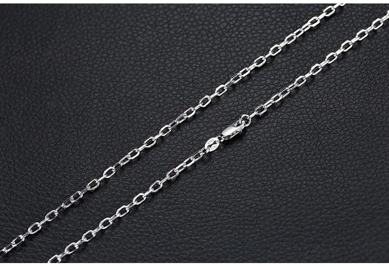 Titanium Vibe Geometric Silver Necklace – S925 Sterling Silver Men’s Sweater Chain