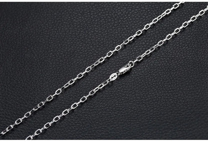 Titanium Vibe Geometric Silver Necklace – S925 Sterling Silver Men’s Sweater Chain