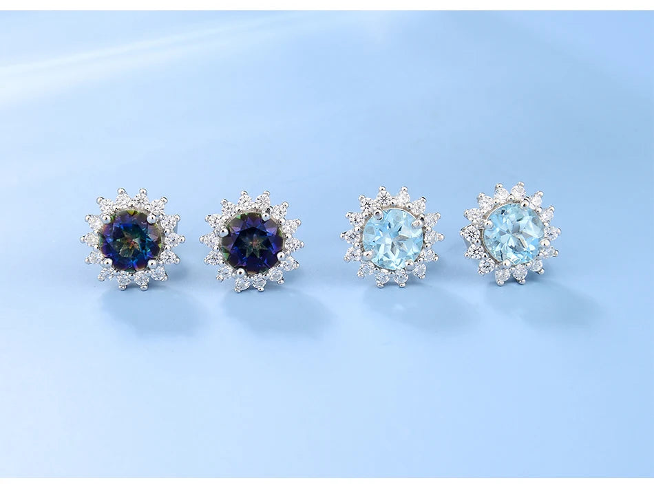 GEM'S BALLET 925 Sterling Silver Sun Earrings