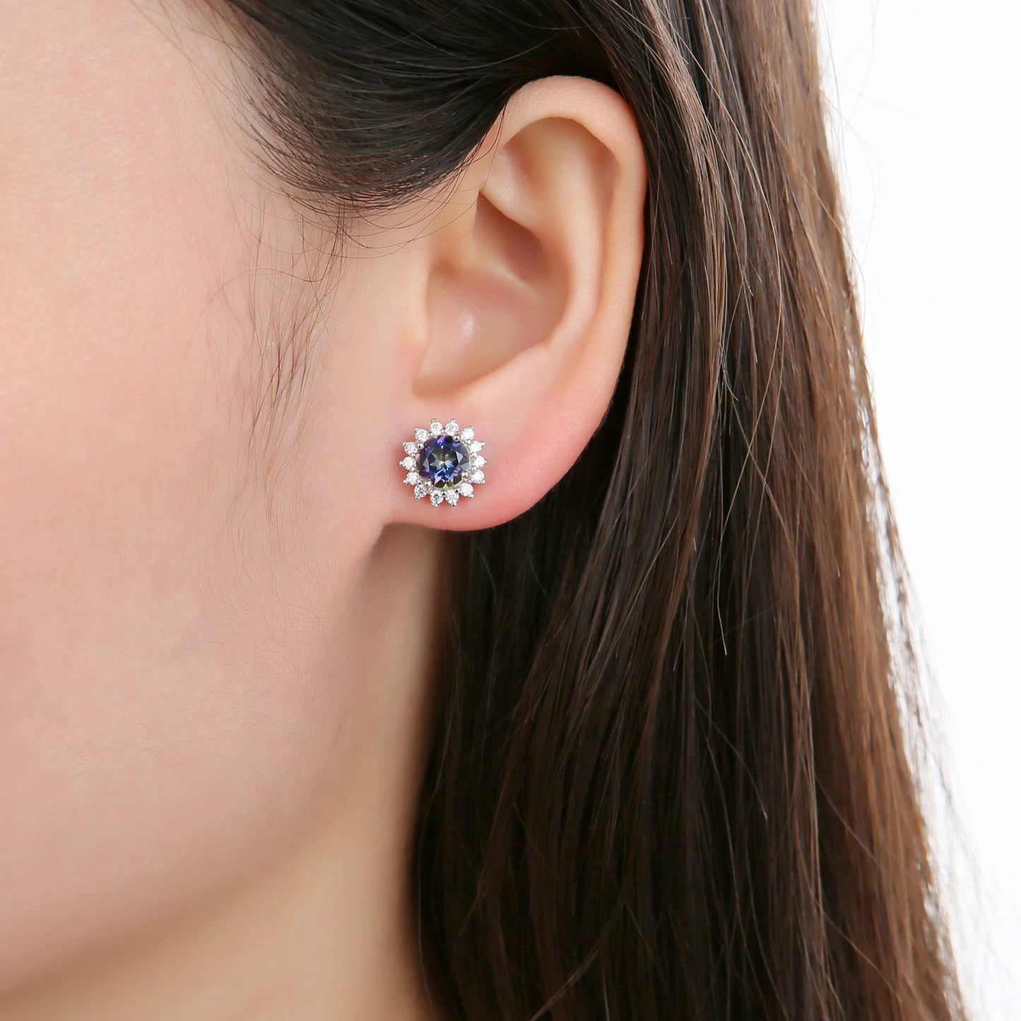 GEM'S BALLET 925 Sterling Silver Sun Earrings