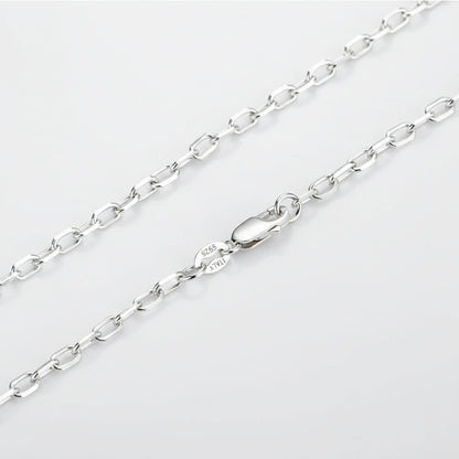 Titanium Vibe Geometric Silver Necklace – S925 Sterling Silver Men’s Sweater Chain