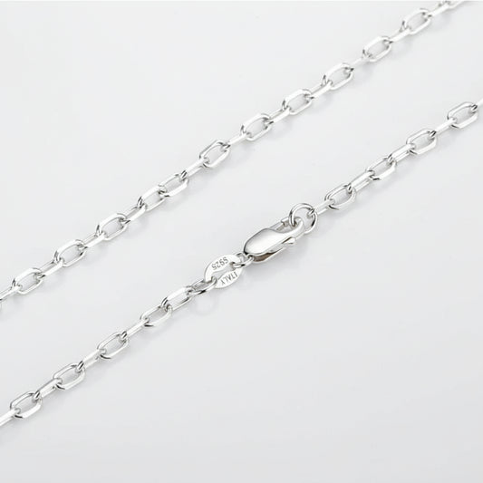 Titanium Vibe Geometric Silver Necklace – S925 Sterling Silver Men’s Sweater Chain