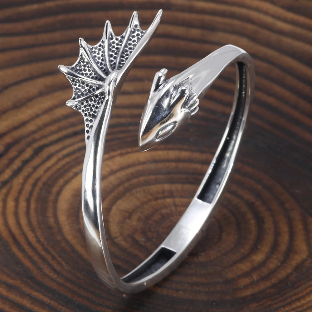 925 Sterling Silver Men and Women Pterodactyl Open Type Adjustable