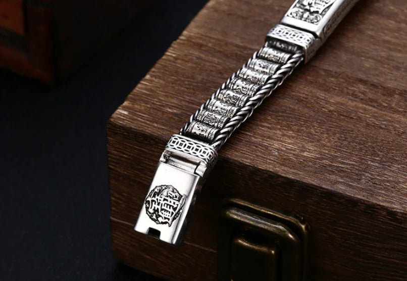 Real Silver Retro Pixiu Bracelet