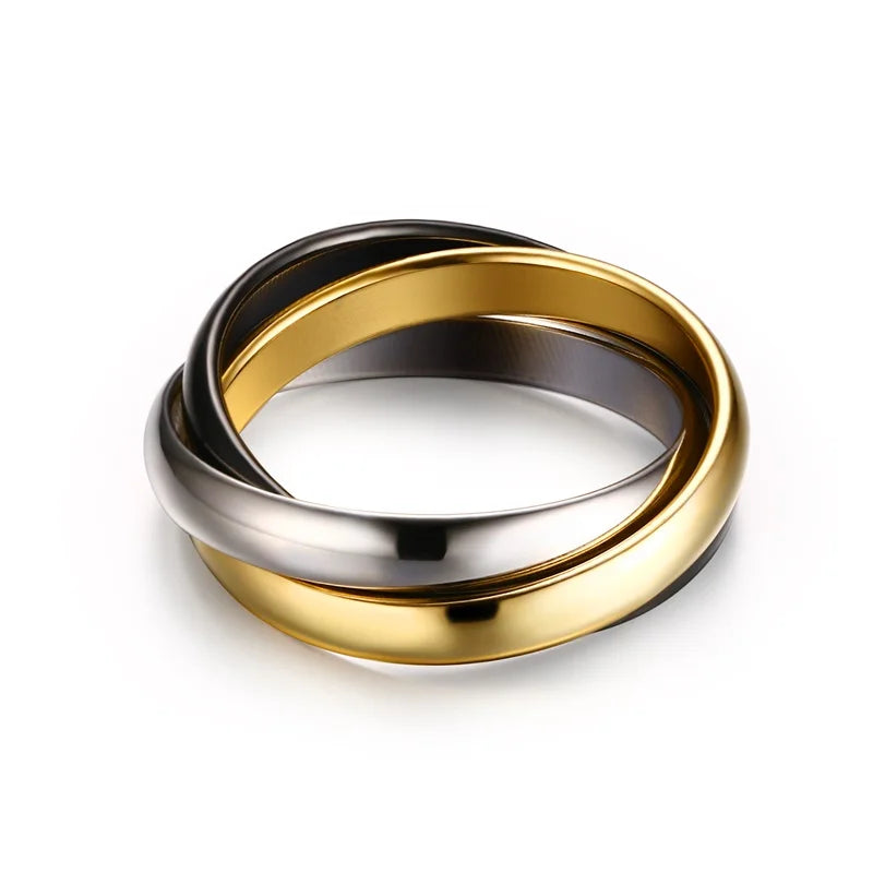 Vnox Classic 3 Rounds Love Ring