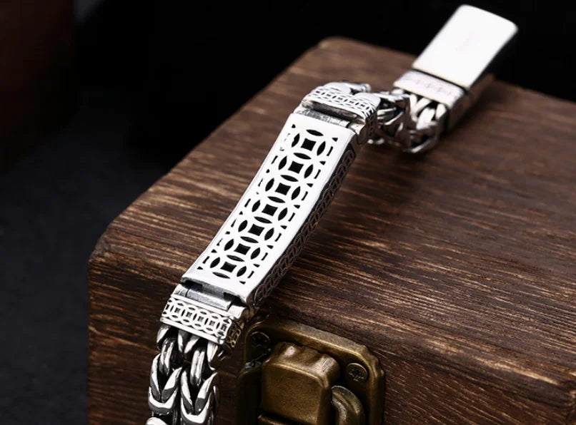 Real Silver Retro Pixiu Bracelet