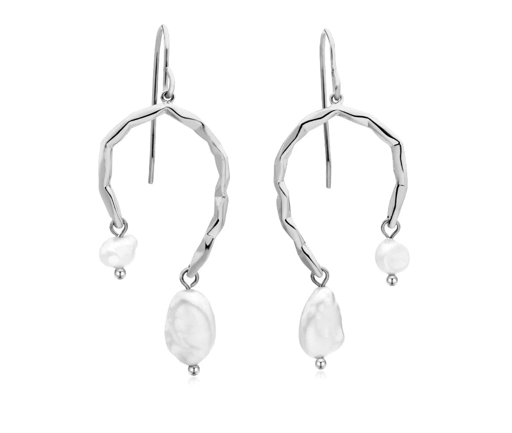 Natural Pearls Earrings for Women Gold Color Rounded Drop Earring