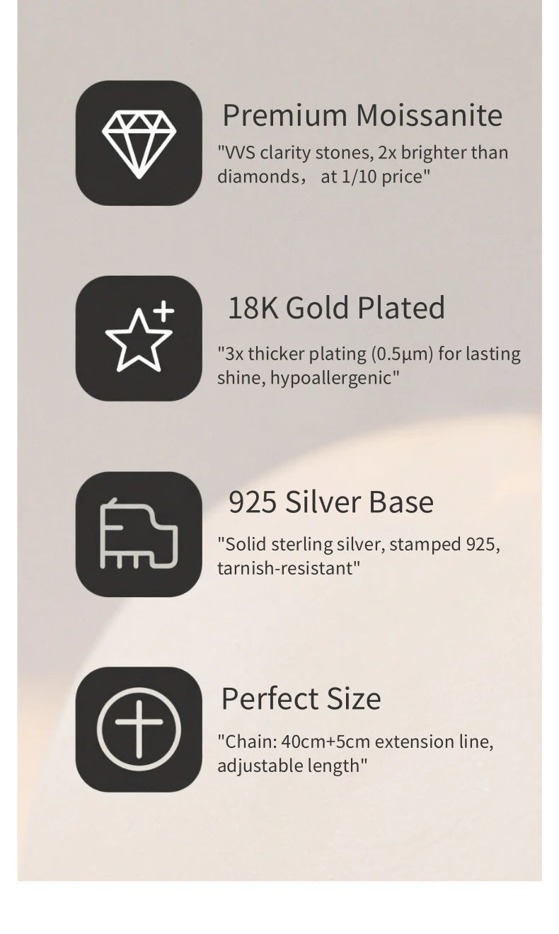 NEO CARAT 3CT Moissanite Two-Stone Pendant Necklace