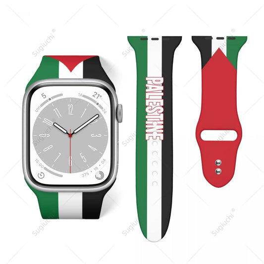 Unisex Palestine Flag 3D Printing Sport Strap for Apple Watch