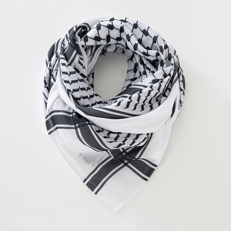 Classic Palestine Black White Keffiyeh