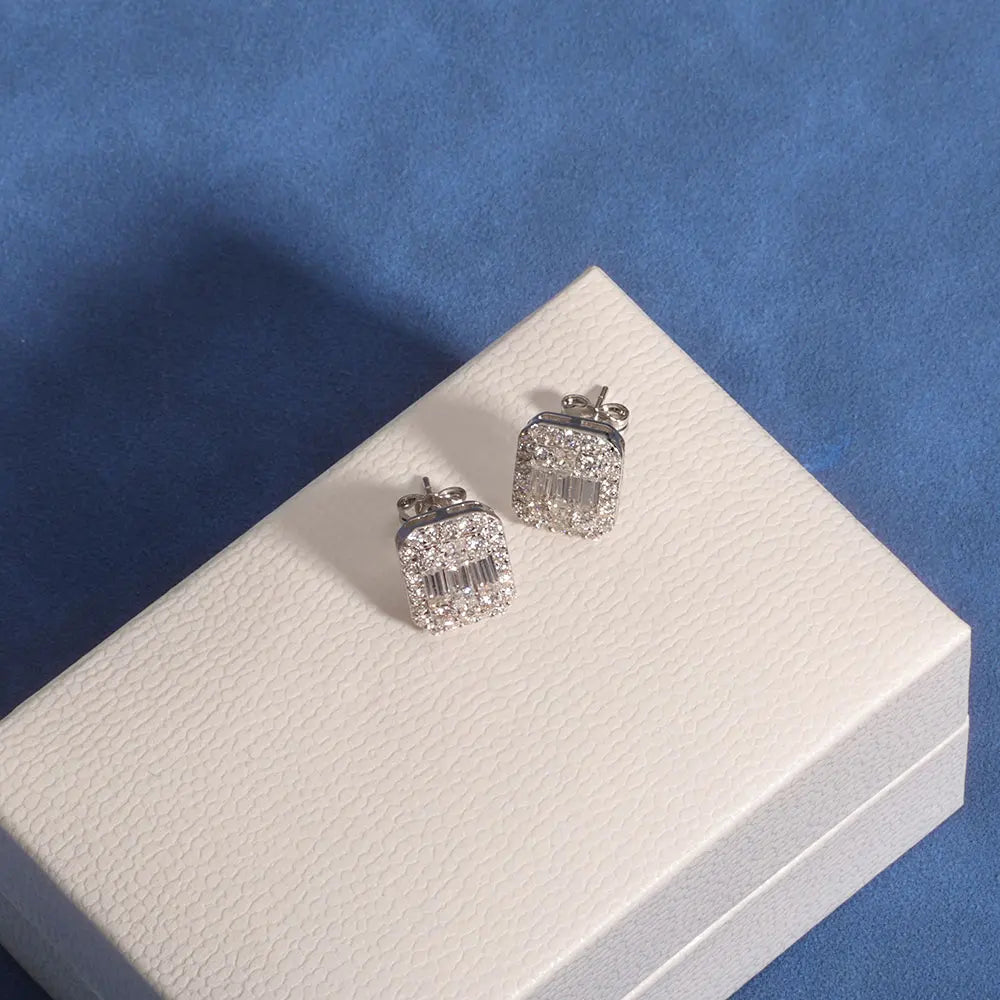 DiamondEdge™ Rectangular Moissanite Earrings