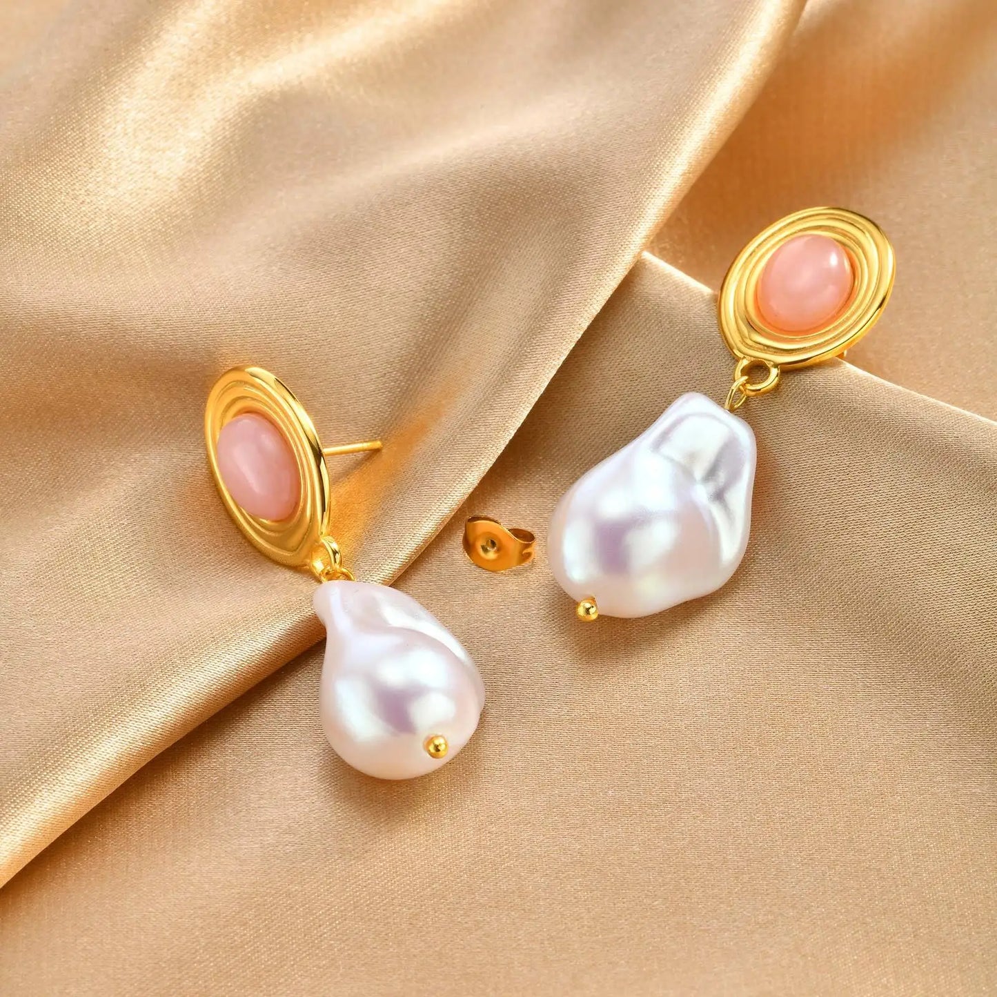Elegant Baroque Pearl Dangle Earrings